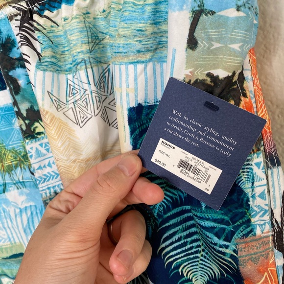NWT Croft & Barrow Men’s Floral/Beachy Swim Trunks - Picture 4 of 4